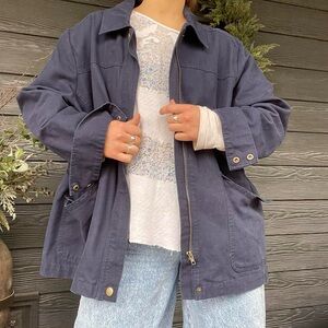 Basic Editions Women's Dark Blue Utility Jacket